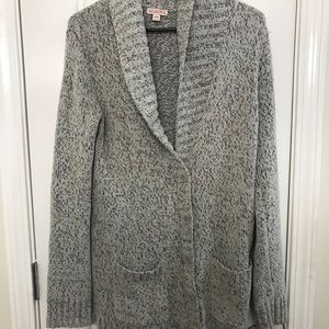 Oversized fluffy gray cardigan